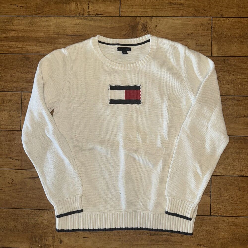 Women’s Tommy Holder Knitted Sweater Jumper Cream Large 18x24